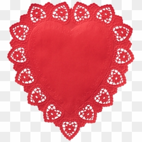 Heart-shaped Doilies Red, 30 X 27 Cm - Doily, HD Png Download - lace doily png