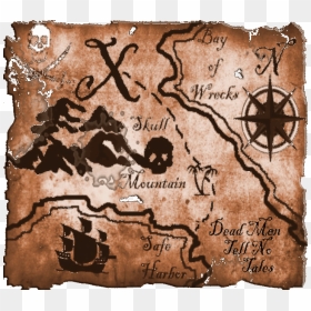 Pirate Map - Pirate Treasure Map, HD Png Download - pirate map png