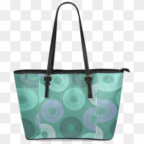 Teal Sea Foam Green Lace Doily Leather Tote Bag/small - Handbag, HD Png Download - lace doily png