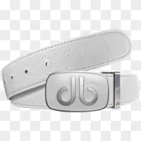 White Ostrich Texture Leather Strap With Db Classic - Belt, HD Png Download - leather strap png