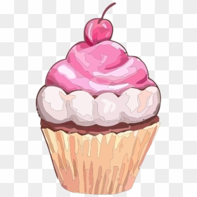 Cupcake Clip Art, HD Png Download - pink cupcake png
