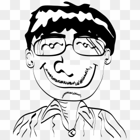 Caricatura Hombre Con Lentes, HD Png Download - man face png