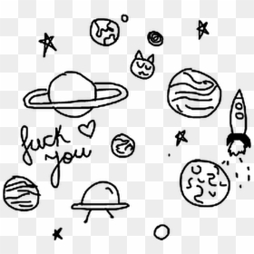 Planets Galaxy Tumblr Black&white Blackandwhite - Simple Easy Aesthetic Drawings, HD Png Download - galaxy tumblr png