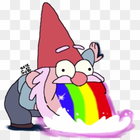 Gnome Throwing Up Rainbows By - Throwing Up Rainbows, HD Png Download - rainbows png