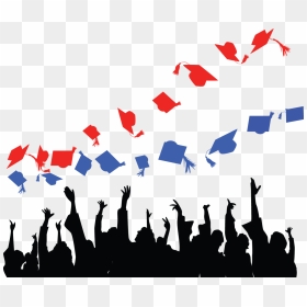 Lf Grad Caps White - High School Graduate Students, HD Png Download - graduation caps png
