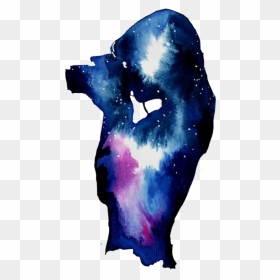 Tumblr Starrynight Galaxygirl Galaxy Girl Photograph - Galaxy Girl Silhouette, HD Png Download - galaxy tumblr png