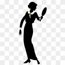 Transparent Vintage Woman Png - Silhouette Girl Face In Mirror, Png Download - women silhouettes png