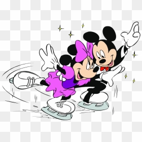Mickey Minnie Sports Clipart - Mickey Mouse And Minnie Mouse Ice Skating, HD Png Download - mickey and minnie png