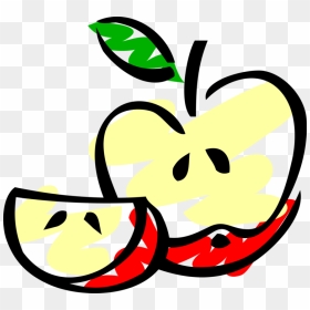 Vector Illustration Of Sliced Apple Pomaceous Edible - Sliced Apple Art, HD Png Download - apple vector png