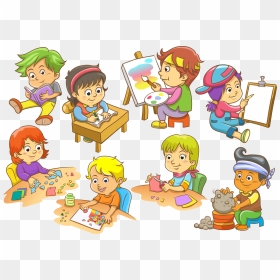 School Child Illustration Euclidean Vector In Children - School Activities Clipart, HD Png Download - school vector png