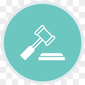 Gavel Icon Inside Turquoise Circle - Circle, HD Png Download - gavel icon png