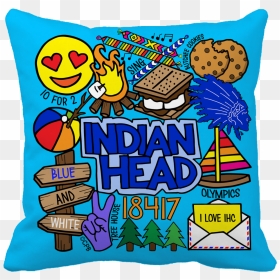 Indian Head Throw Pillow - Camp Collage, HD Png Download - indian head png