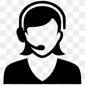 Operator Support Girl - Customer Service Symbol, HD Png Download - headphone icon png