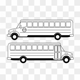 School Vector Drawing Public - Buses Clipart Black And White, HD Png Download - school vector png