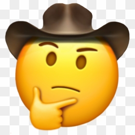 #cowboy #cowboyemoji #hmm #hmmm #hmmemoji #emoji #emojis - Sad Cowboy Emoji, HD Png Download - hmm emoji png