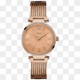 Rose Gold Tone Case Rose Gold Tone Stainless Steel/mesh - Guess Brand Ladies Rose Gold Watch, HD Png Download - metal mesh png