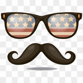 Transparent Retro Cliparts - Estados Unidos Bandera En Gafas, HD Png Download - sunglasses vector png