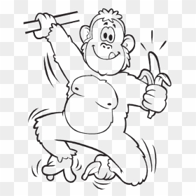 Orangutans Are Eating Banana Coloring Pages - Orangutan Coloring Page, HD Png Download - orangutan png