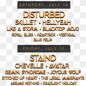 Lineup - Orange, HD Png Download - disturbed png