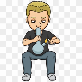 Buy Bongs For Sale - Cartoon Of Someone Smoking, HD Png Download - weed bong png