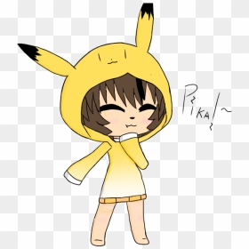 #pikachu #gachalife #gachaedit #myoc #hoodie #yellow - Gacha Life Drawing Pikachu, HD Png Download - pikachu gif png