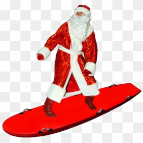 Surfing Santa Transparent Background - Surfer Transparent Background Png, Png Download - santa head png