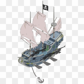 Tapped Out Ghost Pirate Airship - Simpsons Tapped Out Boat, HD Png Download - pirate boat png