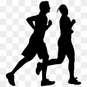 Running Man Silhouette - Hombre Y Mujer Corriendo Png, Transparent Png - running man silhouette png