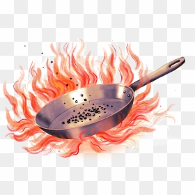 Frying Pan On Fire Png, Transparent Png - people cooking png