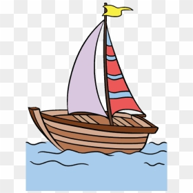 How To Draw A Boat In A Few Easy Steps Easy Drawing - Easy Boat Drawing With Colour, HD Png Download - pirate boat png