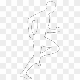 Outline Of A Man Running, HD Png Download - running man silhouette png