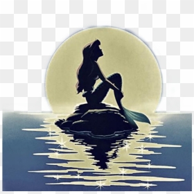 Transparent Princess Silhouette Png - Ariel Little Mermaid Moon, Png Download - princess silhouette png
