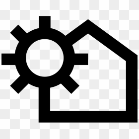 House Outline Variant With Sun - Settings Symbol Png, Transparent Png - sun outline png