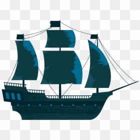 Full Rigged Pinnace, HD Png Download - pirate boat png