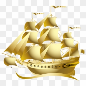 Golden Ship Png, Transparent Png - old ship png