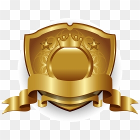 Freeuse Download Golden Vector Gold Badge - Transparent Golden Shield Png, Png Download - gold badge png