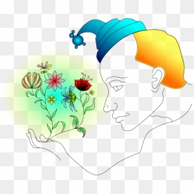 Man With Glowing Flowers In His Hand - Clip Art, HD Png Download - glowing line png