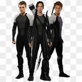 Katniss, Peeta, And Finnick-catching Fire Png By - Hunger Games Finnick Costume, Transparent Png - katniss everdeen png