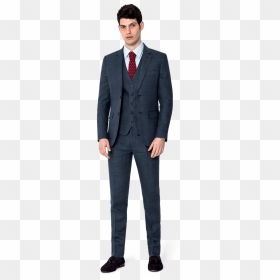 Grey Houndstooth Tweed 3 Piece Suit With Handkerchief - Traje Principe De Gales, HD Png Download - henry cavill png