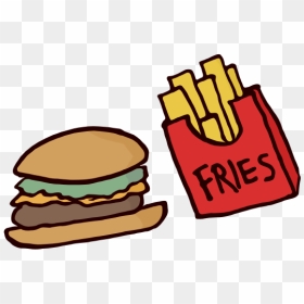 Fast Food Burger And Fries - French Fries, HD Png Download - burger and fries png