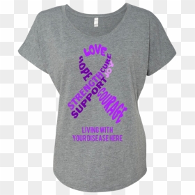 Lung Cancer Believe Ribbon Heart Women"s Fashion T-shirt - Active Shirt, HD Png Download - lung cancer ribbon png