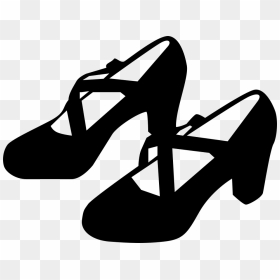 Flamenco Shoe Ballet Shoe Dance - Ladies Shoes Clipart Black And White, HD Png Download - pointe shoes png