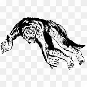 Wolfman Monster Clip Arts - Monster Png Black And White, Transparent Png - wolfman png