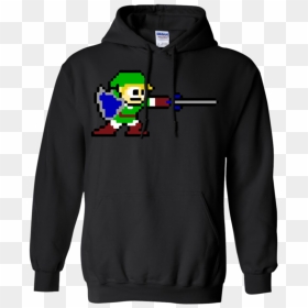 Transparent 8 Bit Zelda Png - Queen Sweatshirt Hoodie Black With White Logo, Png Download - 8 bit zelda png