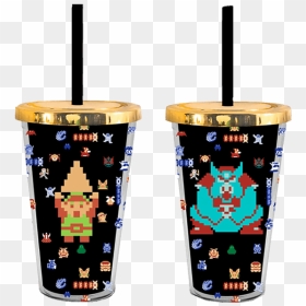 The Legend Of Zelda 8-bit Tumbler With Straw - Legend Of Zelda Tumbler Cup, HD Png Download - 8 bit zelda png