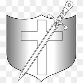 Shield And Longsword Clip Arts - Shield Coloring Page, HD Png Download - shield and sword png