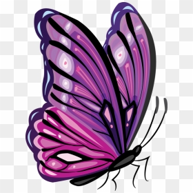 Pink And Purple Butterfly Clipart, HD Png Download - butterfly net png