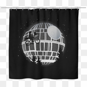Star Wars Fly Me To The Death Star Shower Curtain - Death Star Poster, HD Png Download - death star png transparent