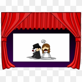 Cinema Stage Vector Drawing - See A Movie Cartoon, HD Png Download - stage curtain png