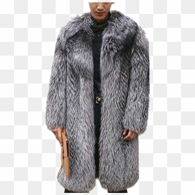 Fur Coat Png Clipart - Mens Grey Faux Fur Coat, Transparent Png - fur coat png